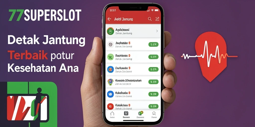 Tampilan antarmuka 77SUPERSLOT untuk memonitor Detak Jantung.