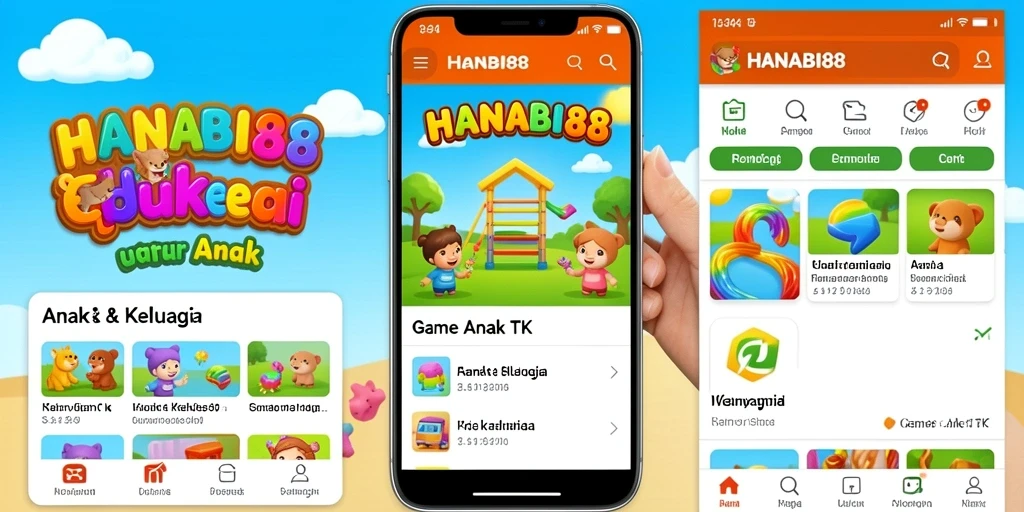 Screenshot utama aplikasi HANABI88 yang menampilkan permainan edukatif.