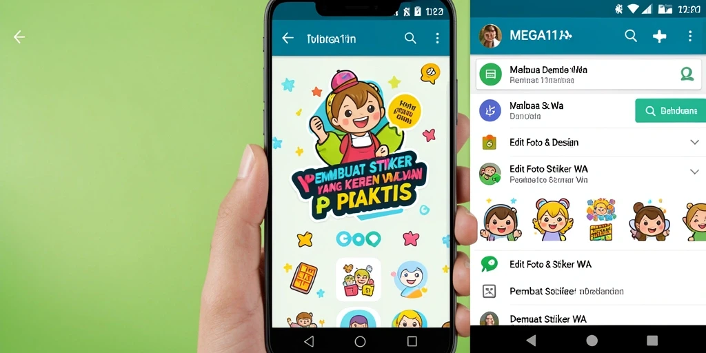 Antarmuka MEGA111 yang sederhana untuk membuat stiker WA.