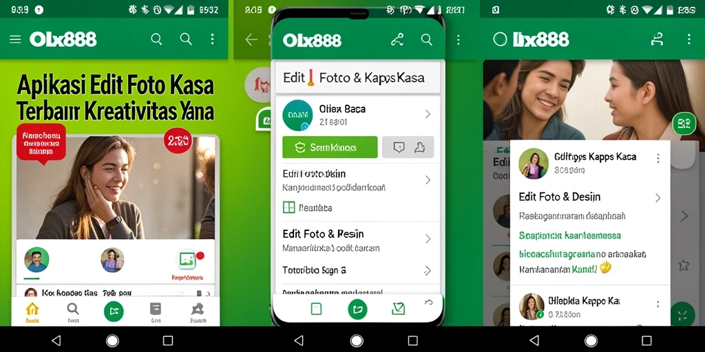 Tampilan antarmuka aplikasi OLX888 yang intuitif dan menarik.