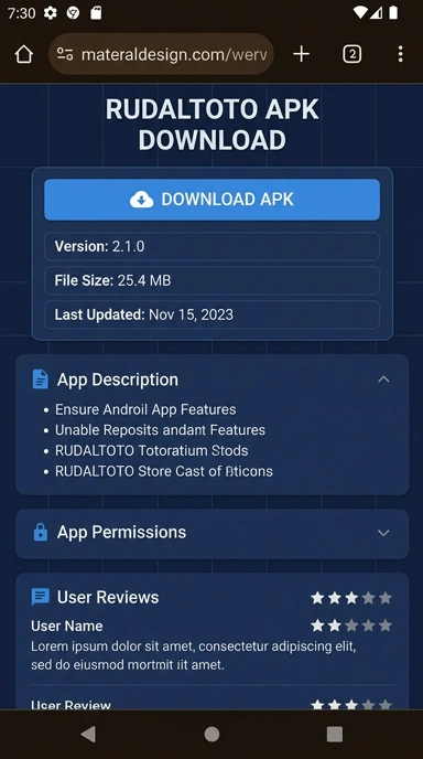 Tampilan halaman APK rudaltoto