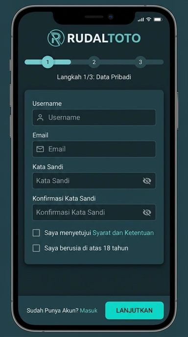 Tampilan halaman daftar rudaltoto